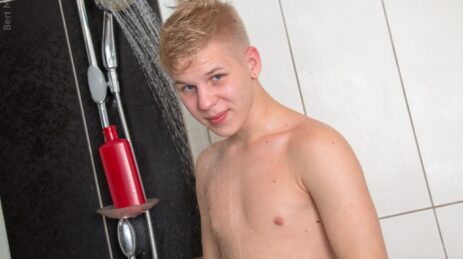 Cute nude shower boy