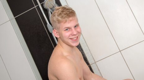 Cute nude shower boy