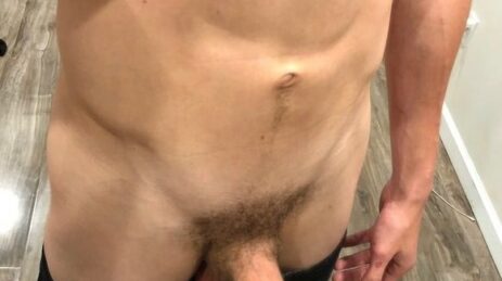 Hard cock standing out