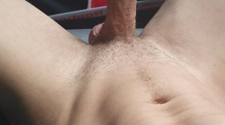 Hard uncut cock