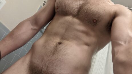 Nude boy with a hairy body