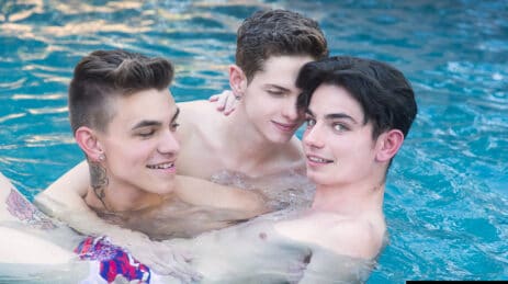 Threesome twink porn